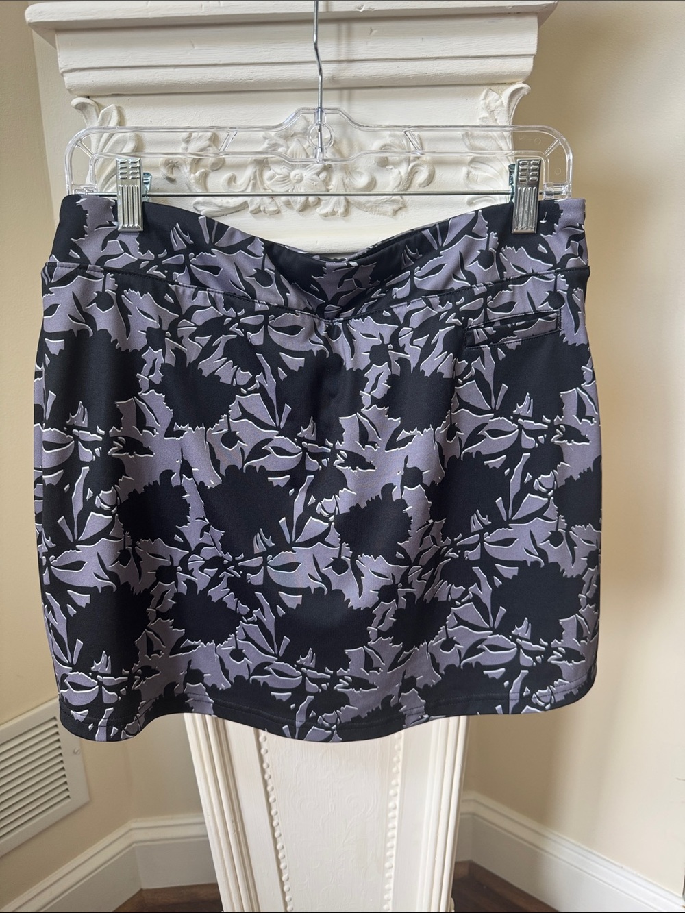 Pebble Beach Black Floral Tennis/Golf Skirt